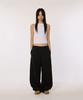 BOUNDARY Curved Cut Long Training Pants [Black]