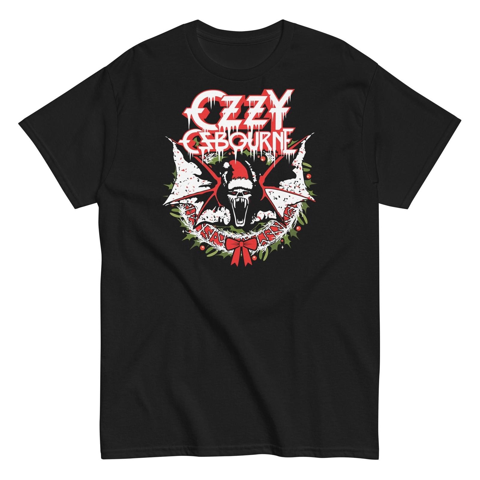 MerchMoment Ozzy Osbourne Christmas T-Shirt T-Shirt Black New S