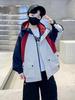 2025 Boys' Spring Hooded Windbreaker - Casual Patchwork Outerwear for Big Kids