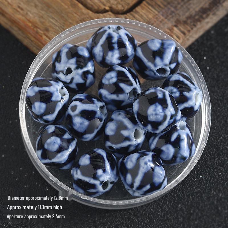 Retro Colored Irregular Ceramic Rhombus Beads for Bracelets