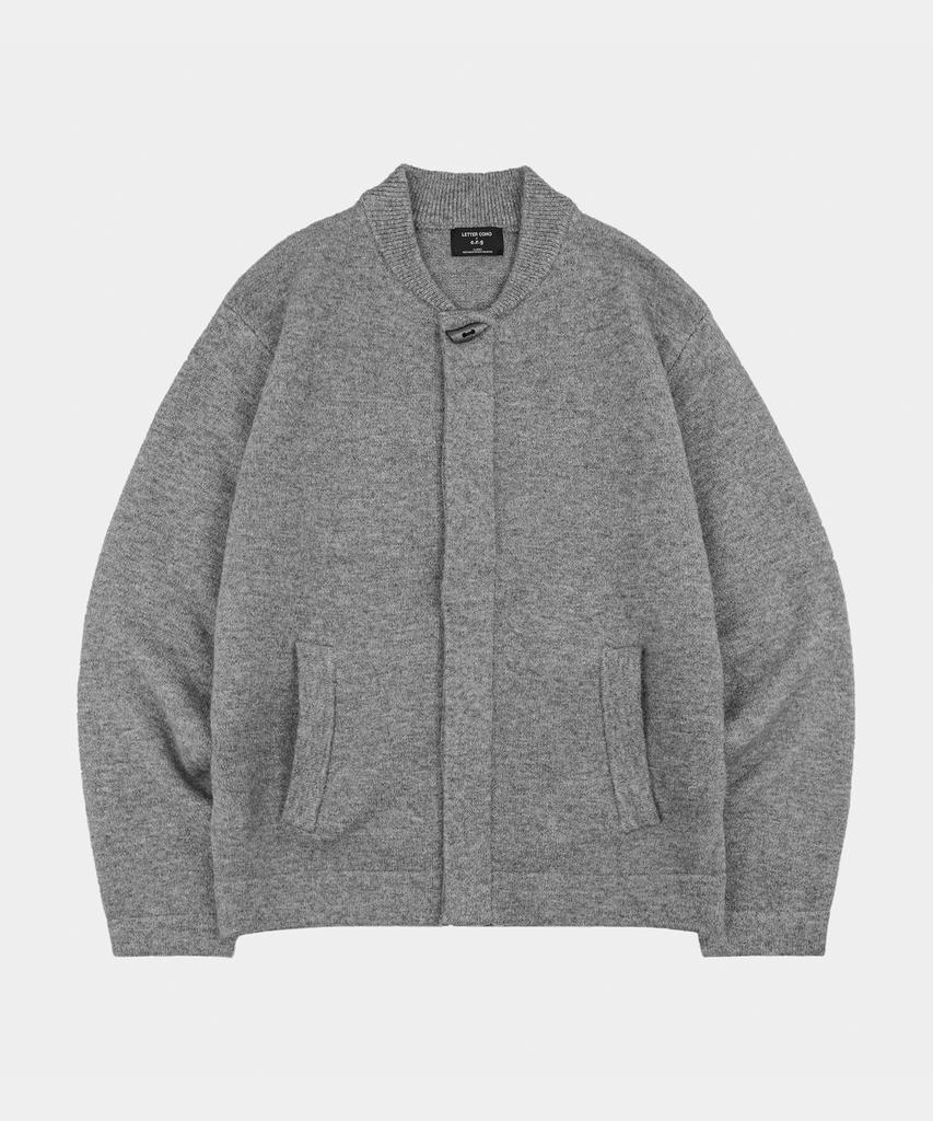 LETTERCOMO Signature Hidden Wool Knit Jacket Grey