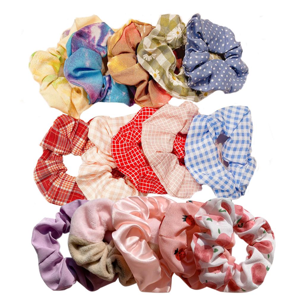 15PCS/Set Women French Elastic Hair Scrunchies For Women Hair Ties Rubber Band Hair Rope Accessories Lady Headdress 2021