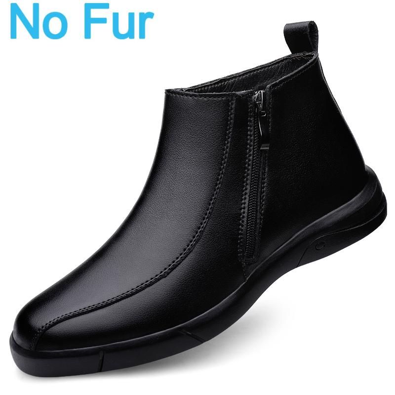 

Fashion Winter Business Fashion Men s High Quality Men s Shoes Business Formal Leather Boots Classic Plush Keep Warm Zipper Short Boots 46