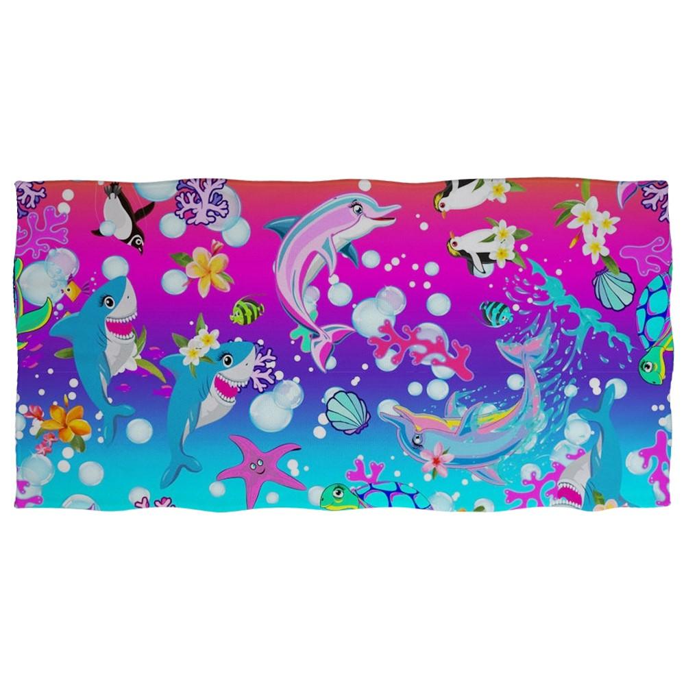 

Cute Dolphin Printed Beach Towel for Adults Kids Soft Water Absorbing Breathable Bath Towel for Summer Surf Travel Towel Blanket W40*H60(CM)