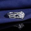 New2Cubic zirconia imitation moissanite ring with adjustable band, light luxury design, for women
