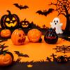 Halloween Miniature Figurine Bone Skull Coffin House Chair Halloween Mini Resin Cartoon Scary Ghost Statue Party Ornaments