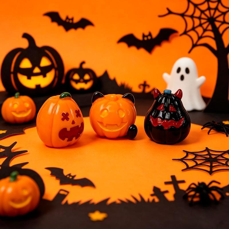 Halloween Miniature Figurine Bone Skull Coffin House Chair Halloween Mini Resin Cartoon Scary Ghost Statue Party Ornaments