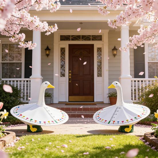 Funny Back To School Porch Goose Outfits for 23" High Cement or Plastic Goose Statue Cute Ruler Cape Garden Goose Costume for Outdoor Lawn Yard Decor