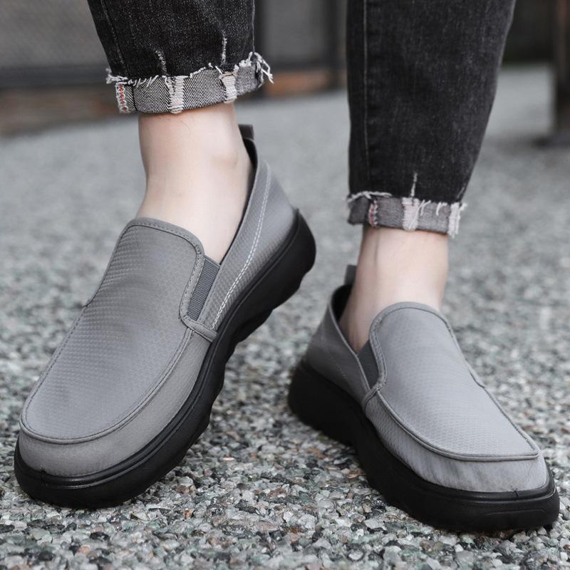 Cloth shoes men's shoes spring and autumn men's casual shoes one pedal lightweight soft sole middle-aged and elderly shoes
