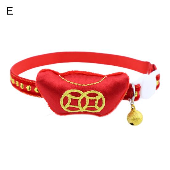 

Ошейник для домашних животных, наряд в китайском стиле, благоприятный ошейник с праздничным декором для котят и собак