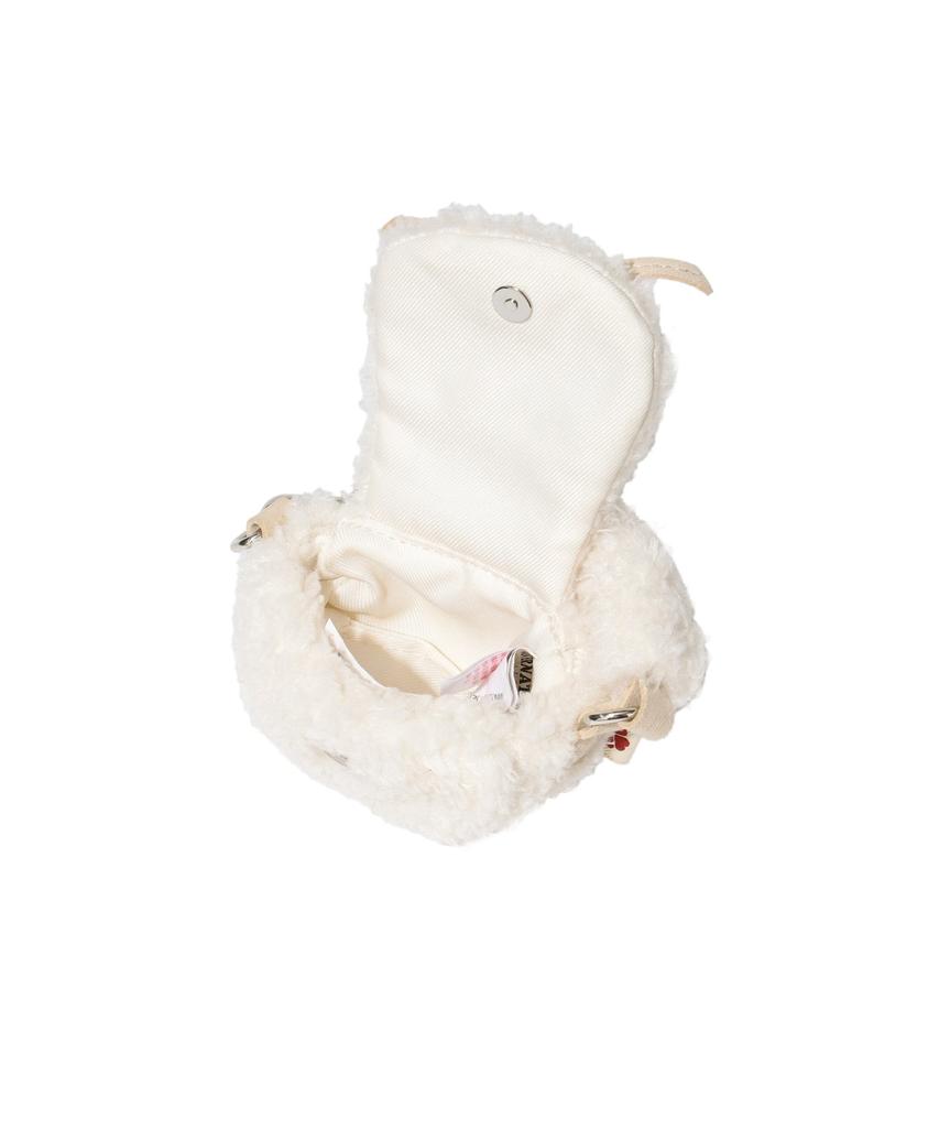 Covernat Woman Clover Heart Fluffy Pouch Ivory