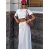 Fashion Summer Fashion New round Neck Midriff-Baring Vest Skirt Suit Tank Top and Skirt Set