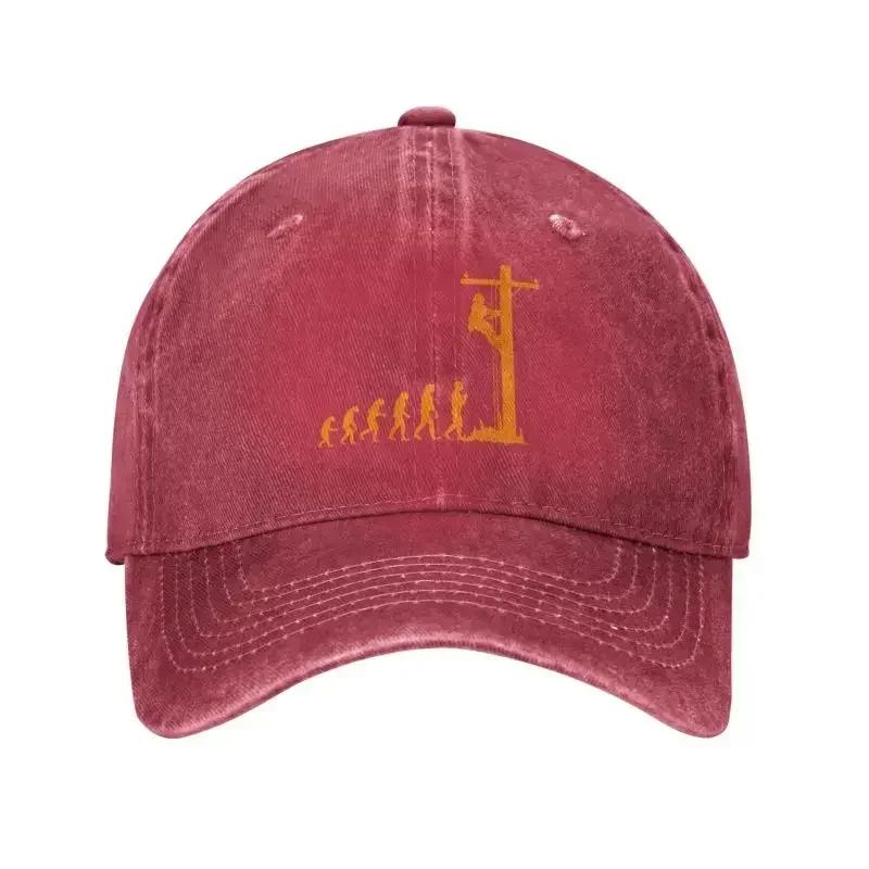 Custom Cool Unique Evolution Of LineUnisex Baseball Cap Cotton Adjustable Funny Electrician Gift Dad Hat Sports Snapback Caps Baseball Cap