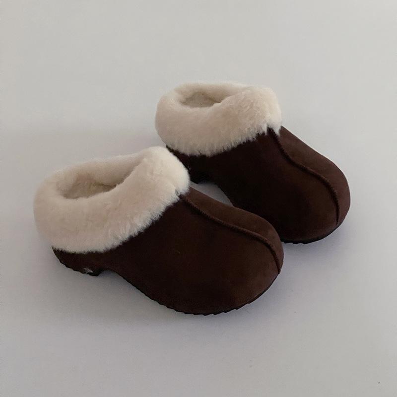 

Простые тапочки Mori baotou Mao Mao, модные литературные и ретро, для осени и зимы, уличная одежда, лоскутные, хлопковые тапочки Mao Mao для девочек 40 темно-коричневого