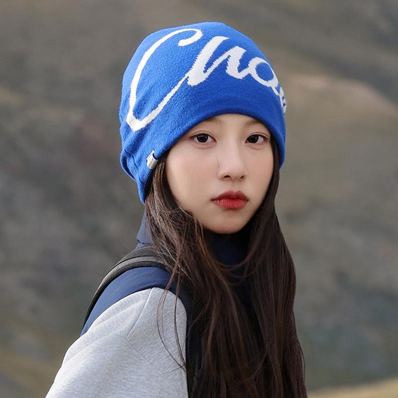 Autumn Winter Hat Women's Knitted Letter Wool Hat Warm Ear Protection Hat