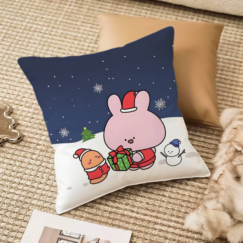 Cartoon A-Asamimichan-MT Cute Bunny Singer Pillow Case Comfort Sofa Bed Silky Elegant Invisible Zipper Decorative Cushion Cover