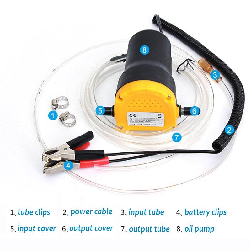 Car Engine Oil Pump 12V Electric Diesel Fluid Sump Extractor Scavenge Fuel Transfer Suction Boat Motorbike Electric Car Oil Pump