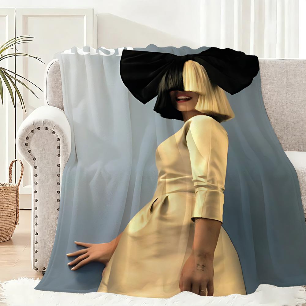 Singer S-Sia F-Furler Throw Lightweight 240g Flannel Blanket Soft Skin-friendly for Summer Cooling 75x90cm