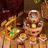 Cozinhar chá ao redor do fogão Blocos de construção montados com micropartículas Ornamentos chineses Brinquedos educativos para crianças