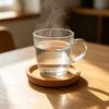 Coaster, Strong Heat Insulation Cork Coaster, Anti-Slip Performance Round Cork Coaster with Three-Dimensional Rim Design