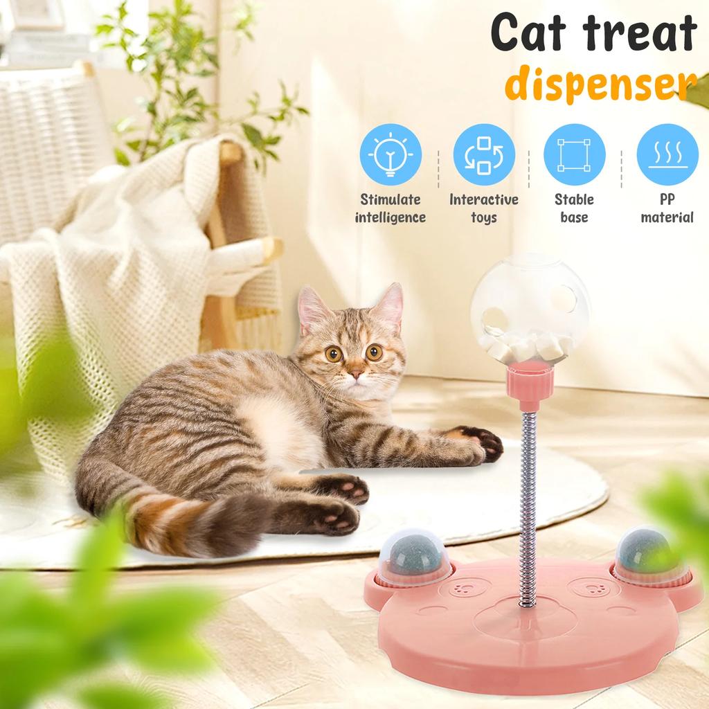 New Cat Leakage Ball Toy Safe Interactive Cat Treat Dispenser Sturdy Help Feeding Ball Pet Feeder Toy for Your Home