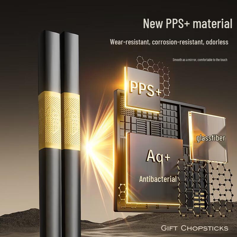 NHZHIW Antibacterial PPS Alloy Chopsticks Set