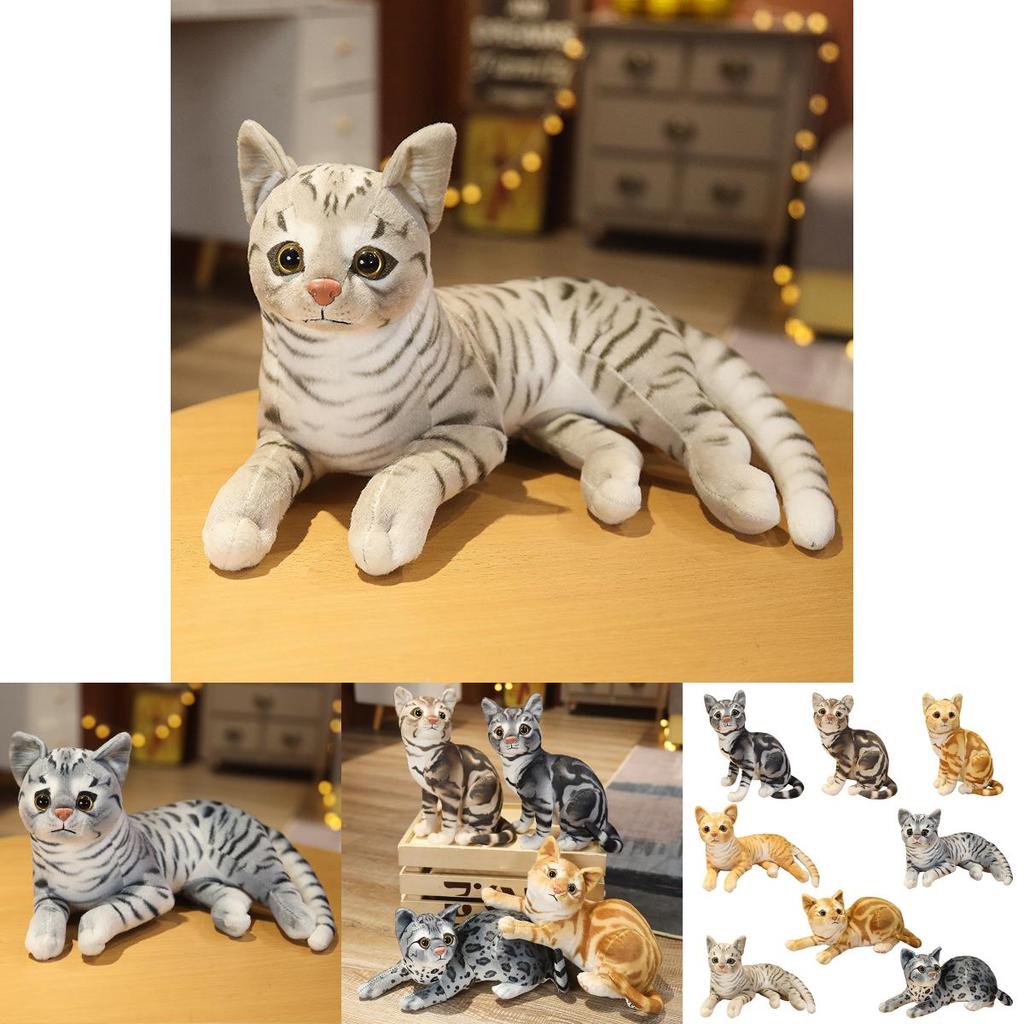 Realistic Simulation Cat Stuffed Plush Toy For Kids Home Decor And Gift