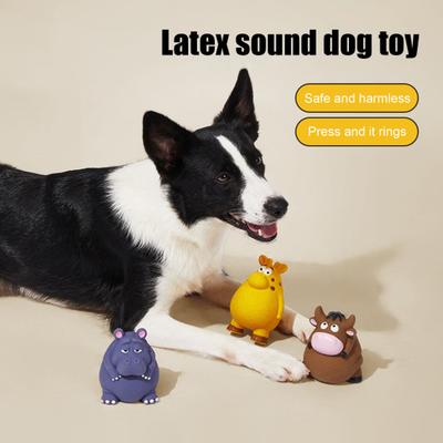Quietschendes Hundespielzeug zum Kauen für kleine, mittlere und große Hunde Cartoon-Tierdesign Interaktives Latex-Hundespielzeug zur Angstlinderung Zahnreinigung