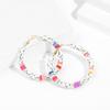 Bohemian Colorful Disc Polymer Clay Beads Hoop Earrings for Women Oversized Circle Ear Buckle Summer Earrings Beach Jewelry