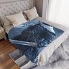 1pc Ice Knight Digital Printed Design Pattern Blanket - All-Season Soft Flannel Throw with 3D Armor & Sword Art Design, Mixed