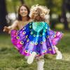 Pfauen-Kostümset für Kinder mit Maske und Flügeln für Halloween und Kostümpartys