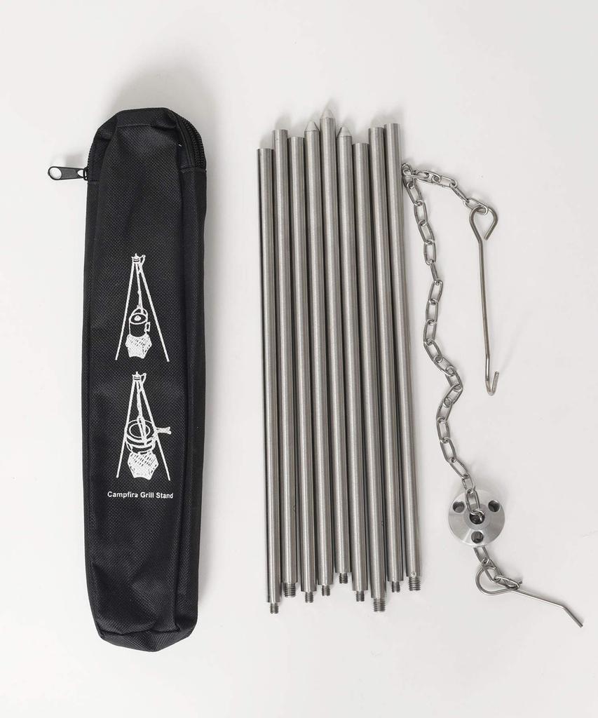 Stainless Tripod Camping Tripod Tripod Tripod Stainless Steel Cookware Lightweight 428g Compact Camping Outdoor Solo Camping Chain Adjustment Logo