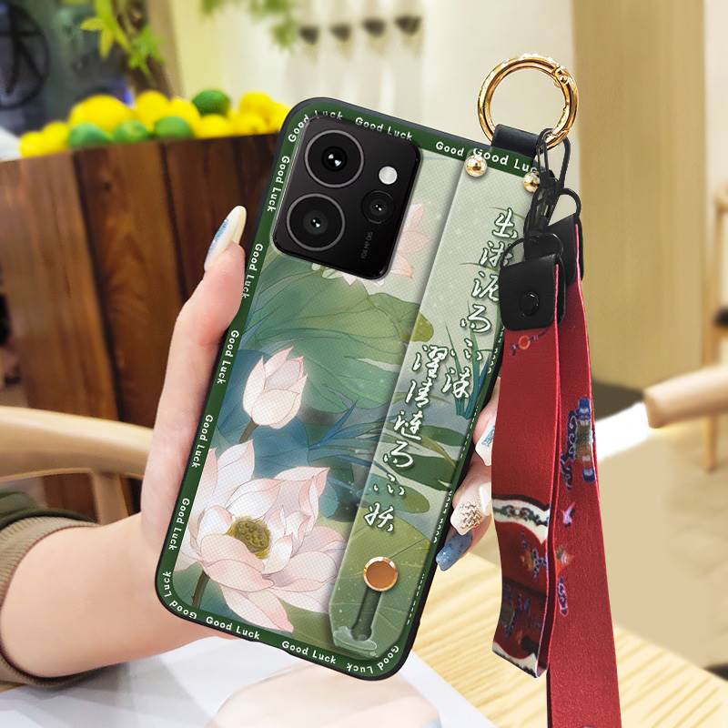 Anti-dust Silicone Phone Case For Nokia HMD Skyline Wrist Strap Durable Ring Kickstand Protective Fashion Back Cover