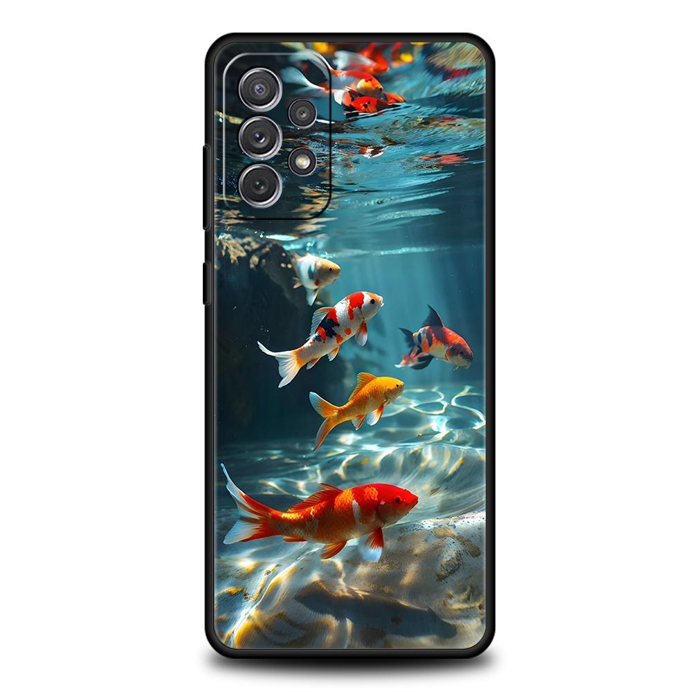 Phone Case For Samsung A15 A13 A35 A55 A51 A71 A41 A31 A21S A03S A05 A17 A23 A25 A33 A53 A73 5G A07 4G Cover Cartoon Cute Fish