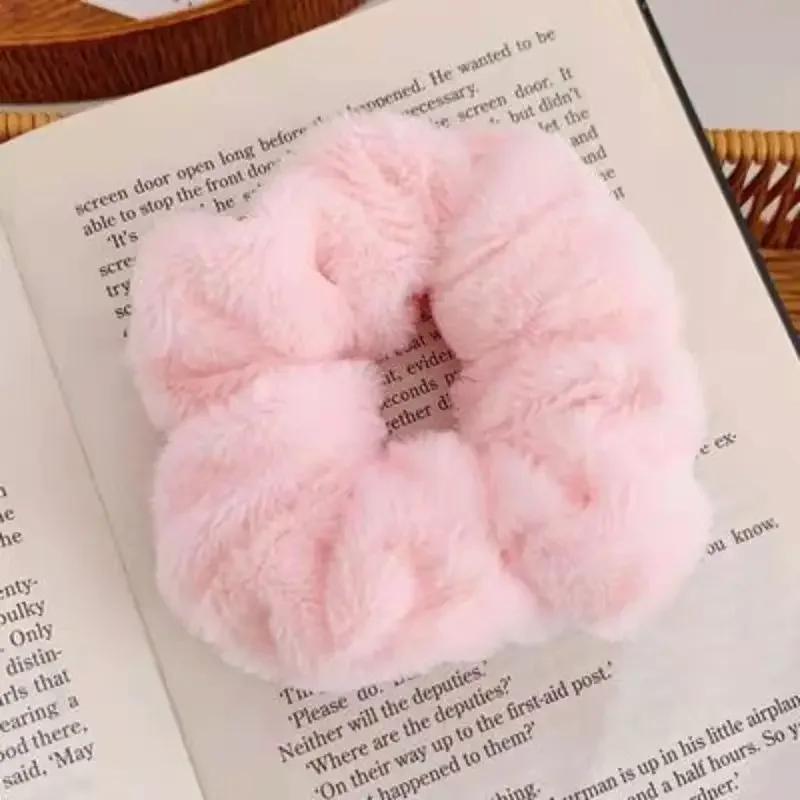 Autumn Winter New Sweet Plush Soft Girls' Women Pompom Hair Ties Elastic Hair Band Ropes Accessories Headwear