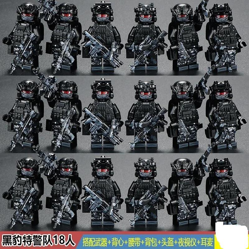 Special Forces Military Figures Ghost SWAT Soldiers Assembling Building Blocks Explosion-Proof Police Building Blocks Ghost SWAT