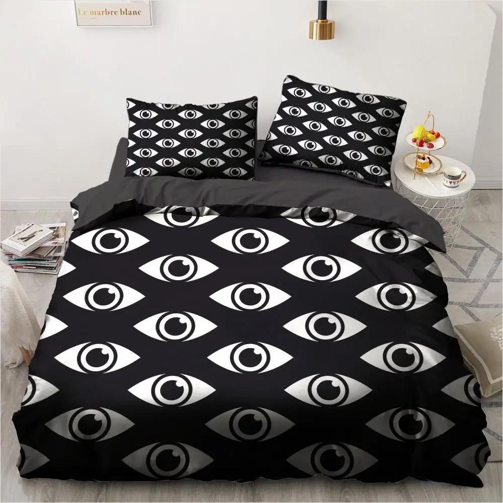 Mandala Duvet Cover Set Hamsa Hand with Inner Eye Evil Eyes Eastern Art Print Twin Bedding Set Teens King Polyester Quilt Cover