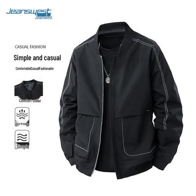 JEANSWEST Herren Herbst/Winter Locker geschnittene Jacke mit Baseballkragen
