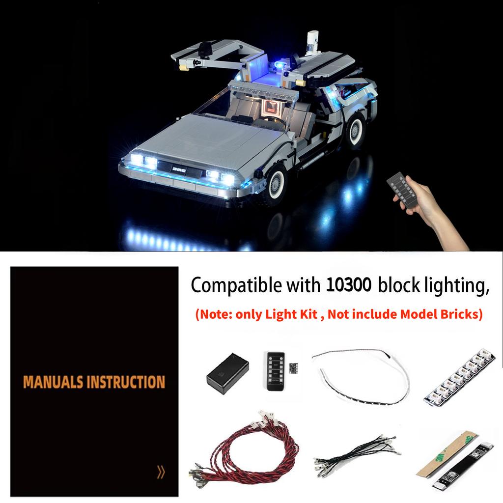 LED Lighting Kit Compatible with Lego 10300 Back to the Future Time Machine Racing Car Model (NOT Include The Model Bricks)