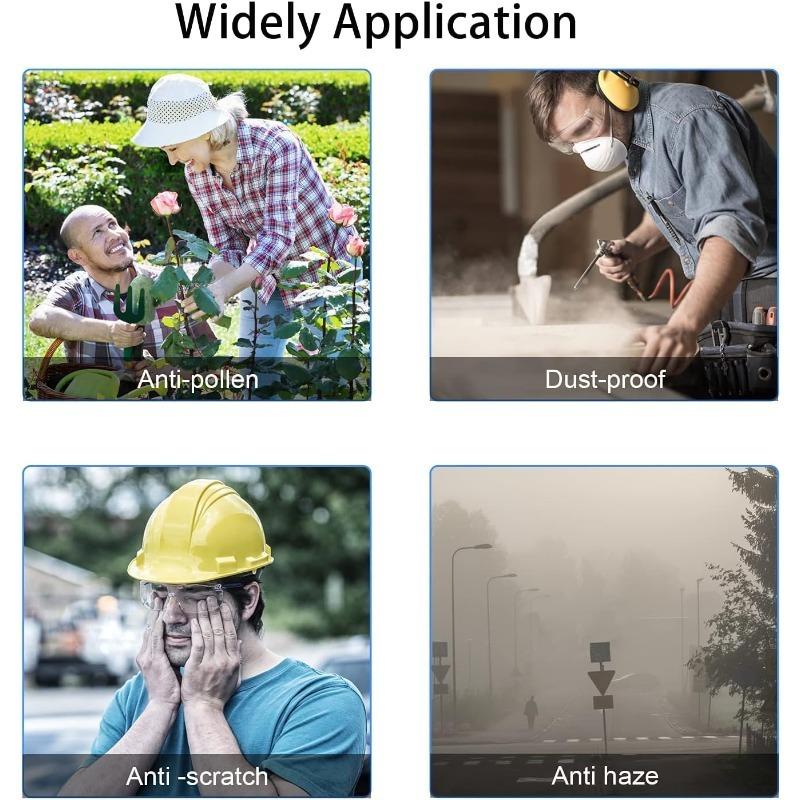 3pcs Anti Fog Safety Glasses with Side Guard and Wide Lens Cover - Anti Blue Light Lightweight and Comfortable