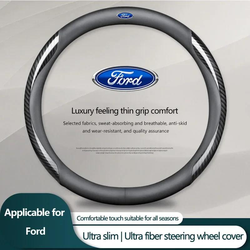 2025 Caliente Para Ford Nueva Cubierta de Volante Antideslizante Protector de Volante Transpirable Cubierta de Volante Para Ford Fiesta Mondeo Fusi