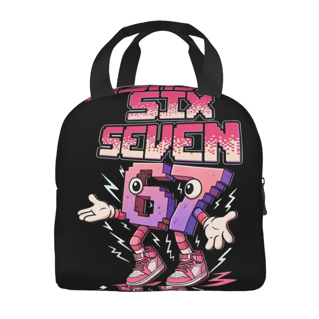 Lunch Boxes 67 Six Seven 6-7 Funny Italian Brainrot Merch Food Box Harajuku Thermal Cooler Bento Box For Travel
