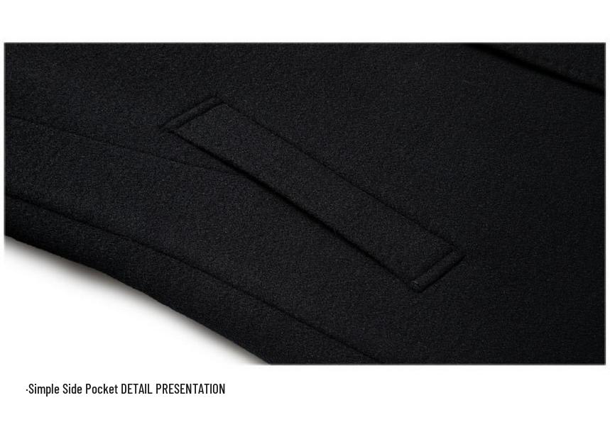Men's Winter Wool Double-Faced Trench Coat with Down Liner and Cashmere Lapel
