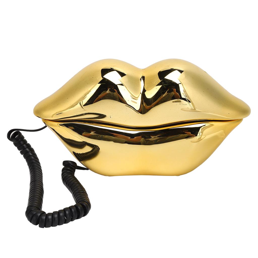 Electroplating Golden Lip Shape Telephone with Telephone Line for Home Office Hotel