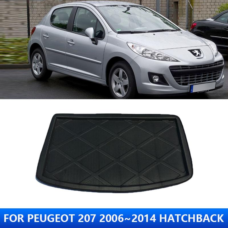 

Для Peugeot 207 Hatchback 2006~2014 2007 2010 2013 Sedan Car Защитные накладки на задний багажник Водонепроницаемые противообрастающие коврики Аксессуары