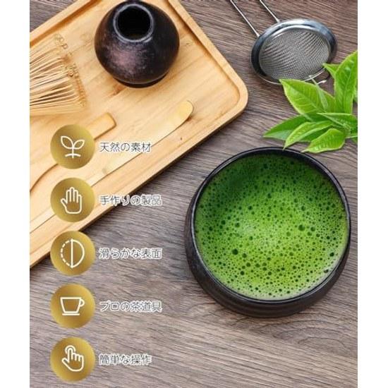 Japanese Matcha Set 6-Piece Tea Ceremony Utensils Bowl Chashaku Chasen Holder Straightener Spoon Sifter