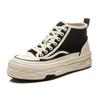 Dissolved-soled canvas shoes 2025 spring new thick-soled casual versatile high-top little white shoes fashionable flat-soled women's shoes trend