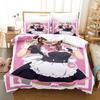 3D Anime Akiba Maid War Bedding Collection Single Twin Full Queen King Size Bed Collection Adult Kid Bedroom Duvet Cover Collections Home Textiles