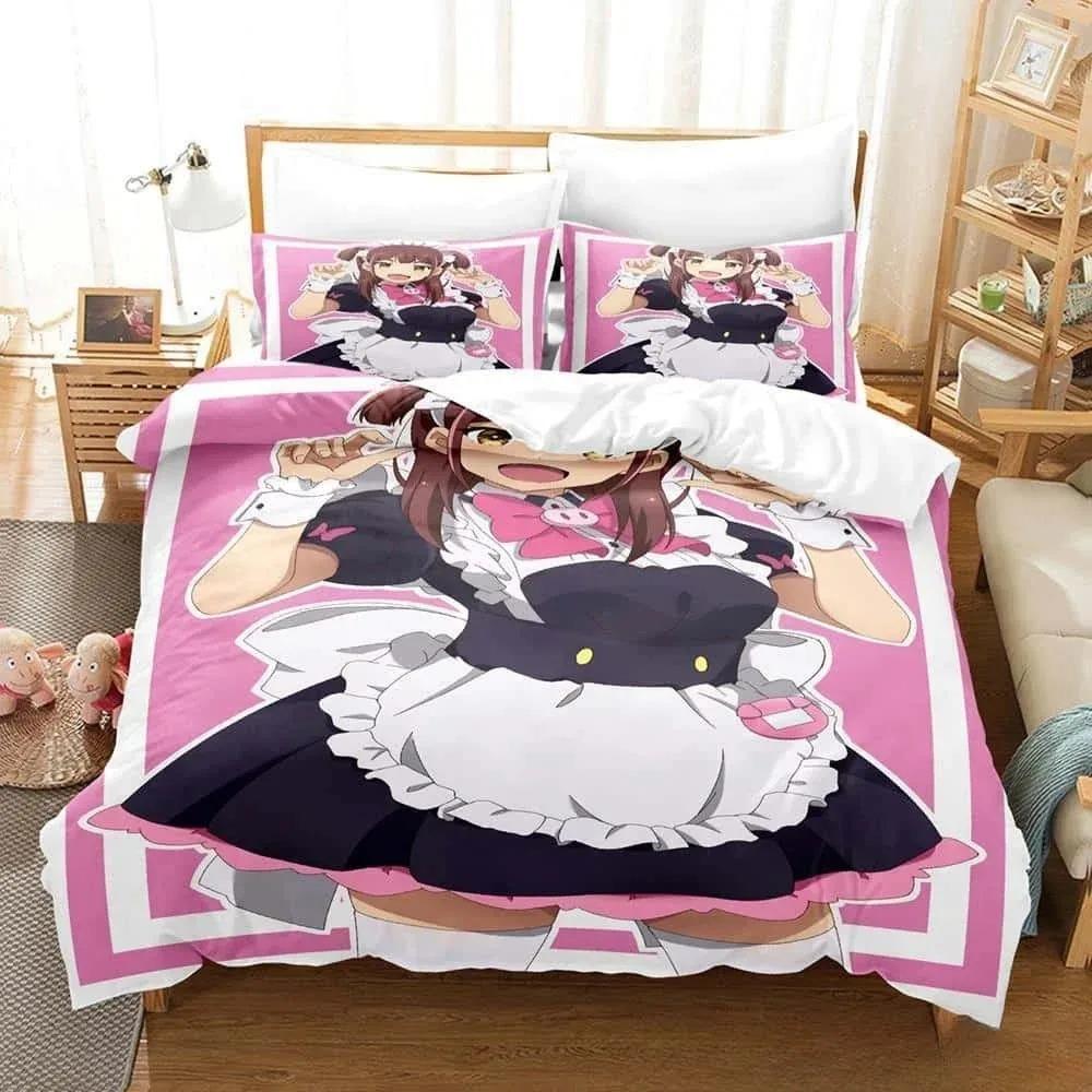 3D Anime Akiba Maid War Bedding Collection Single Twin Full Queen King Size Bed Collection Adult Kid Bedroom Duvet Cover Collections Home Textiles