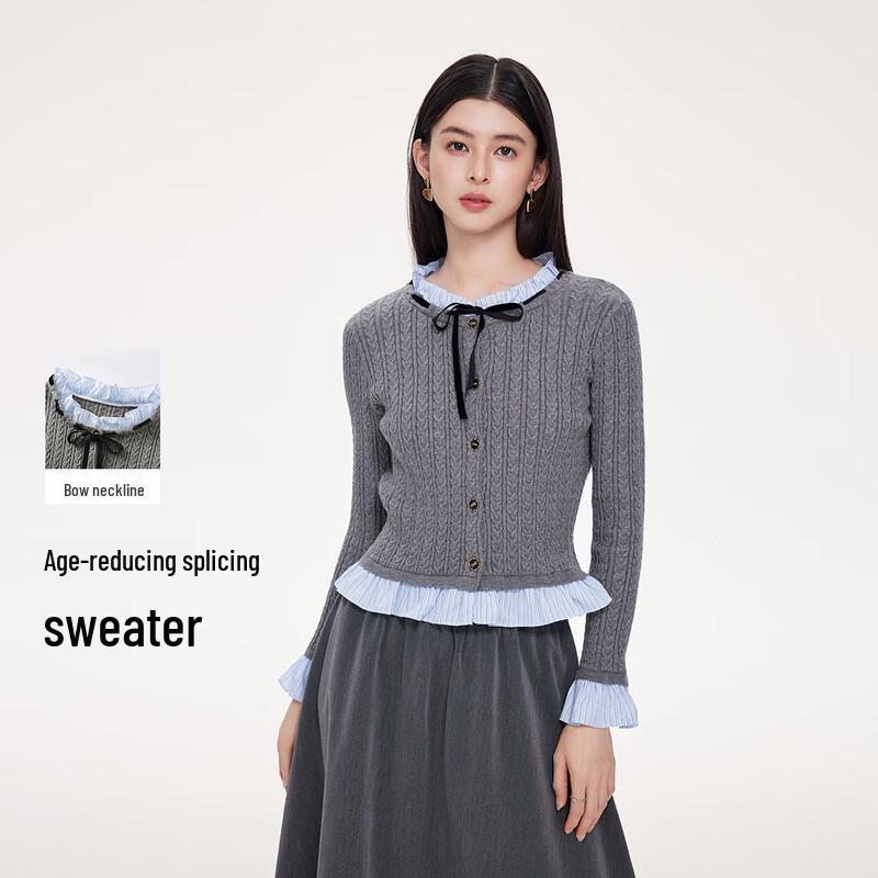 

FivePlus Women s College Style Slim-Fit Knit Cardigan L